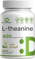 L-Theanine 400mg, 400 Capsules – Extra Strength Theanine Supplement – Amino Acids for Focus & Relaxation Support – Non-GMO & Gluten Free