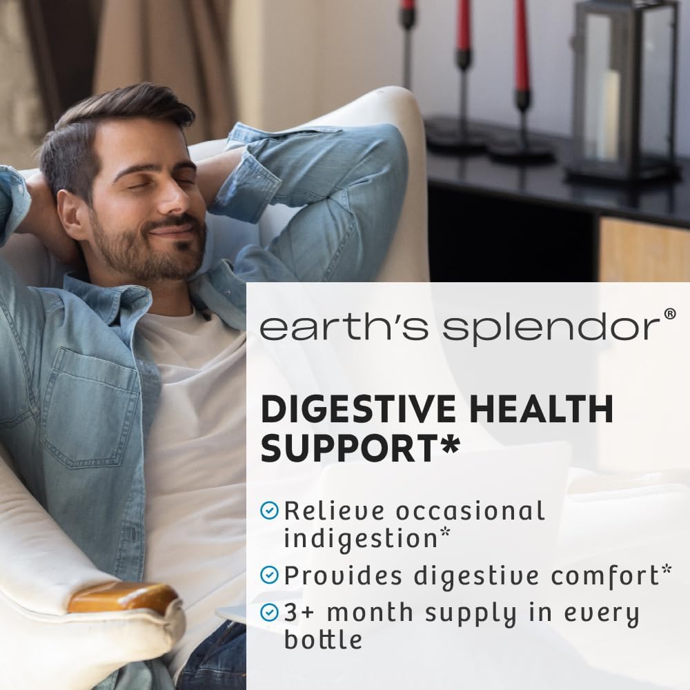 Earth's Splendor Ginger Root 550 mg Supplement for Men & Women, Supports Digestive Health, No Artificial Color or Preservatives (550 mg, 100 Capsules)