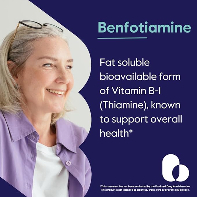 Benfotiamine 300mg (180 Vegetarian Capsules) (60x3) No Stearates - No Silicon Dioxide - Vegan - Non GMO - Gluten Free