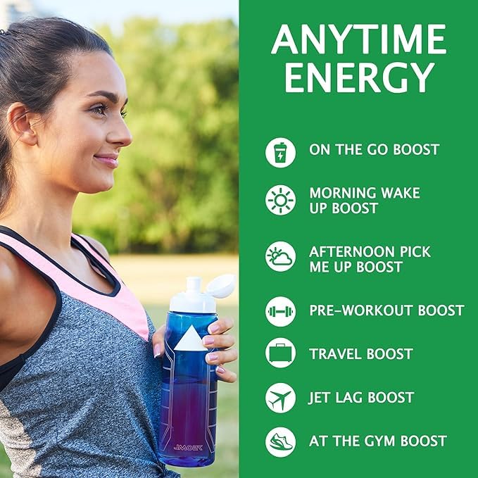 Let'z Go Clean Energy Drink Mix – Natural Caffeine Packets, Vitamins C + D, Electrolytes, Sugar-Free, Zero Calories | Anytime Energy | 30 Count (Mixed Berry)