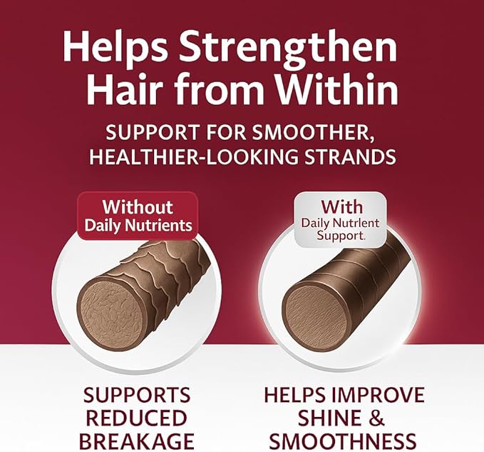 Lumin Hair Growth Gummies – Daily Hair Nourishment with Biotin, Collagen & Botanical Extracts – Supports Thicker, Stronger & Healthier-Looking Hair – Mixed Berry Flavor, 60 Gummies (2)