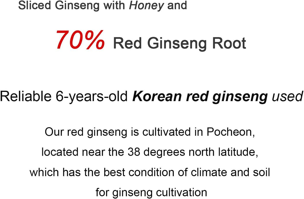 Pocheon 200g(10ea X 20g) 6Years Sliced Korean Panax Red Ginseng Roots with Honey, Saponin, Natural Immune Support
