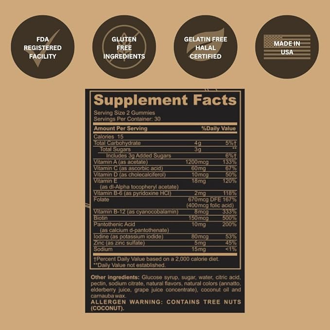 Black Girl Vitamins Once a Day - Womens Multivitamin Gummy - Vitamin A, B, C, E and Zinc. Multivitamin for Women, Immune Support. Vegan, Gluten-Free. Made in The USA (30 Day Supply, Strawberry)