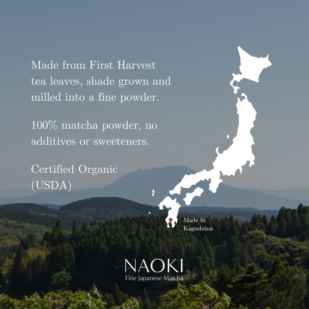 Naoki Matcha Organic Ceremonial First Spring Blend – Authentic Japanese First Harvest Ceremonial Grade Matcha Green Tea Powder from Kagoshima, Japan (100g / 3.5oz)