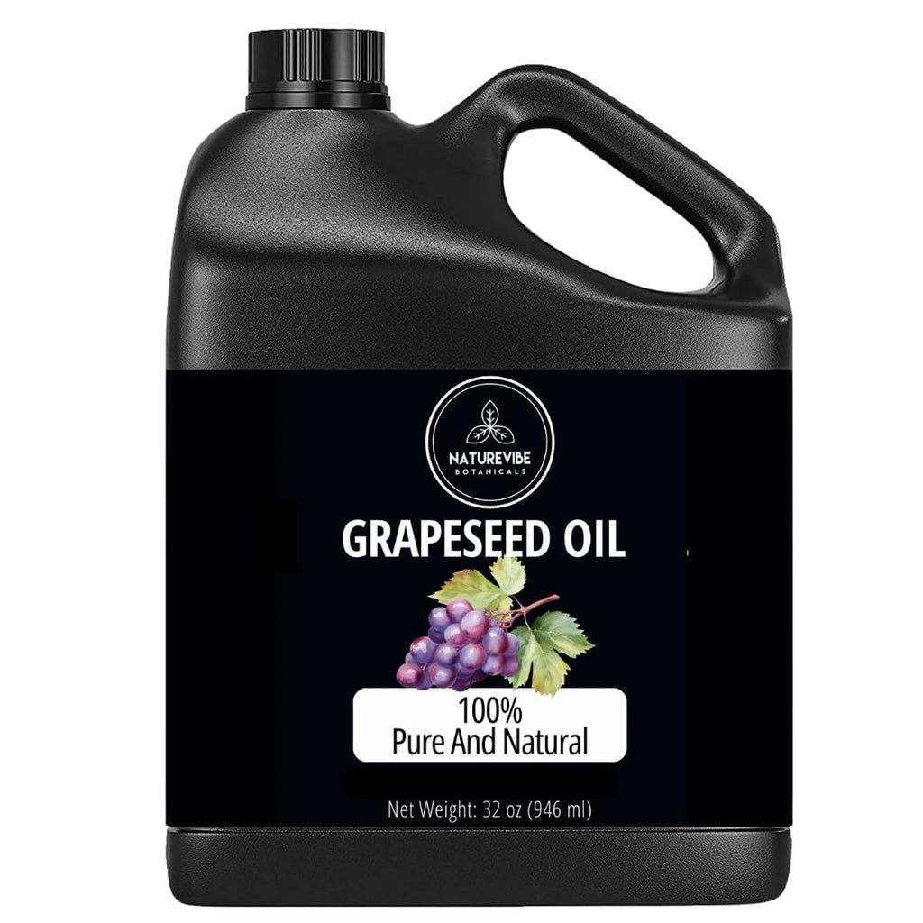 Naturevibe Botanicals Grapeseed Oil 32 Ounces | 100% Pure and Natural | Great for Skin Care and Hair Care