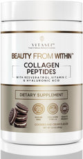 VITASEI Hydrolyzed Collagen Peptides Powder with Resveratrol & Vitamin C – Hair, Skin & Joint Support – Colágeno Hidrolizado for Women & Men – Delicious Cookies & Cream Flavor, 16 oz (30 Servings)