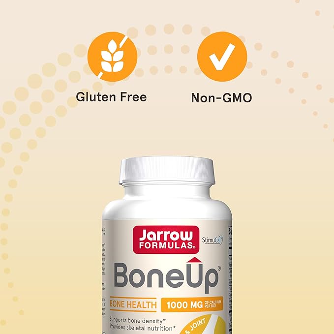 Jarrow Formulas BoneUp for Bone Density - Vitamin D3 and K2, Calcium Support, 120 Capsules, Provides Skeletal Nutrition, Up to 20 Days Supply