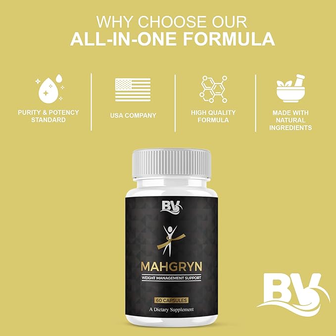 BLUE VIBE Mahgryn Advanced Maximum Strength Overall Health & Wellness Support Supplement, Mahgryn Premium All Natural Daily Health Management Support Formula Supplement (5 Pack - 300 Capsules)