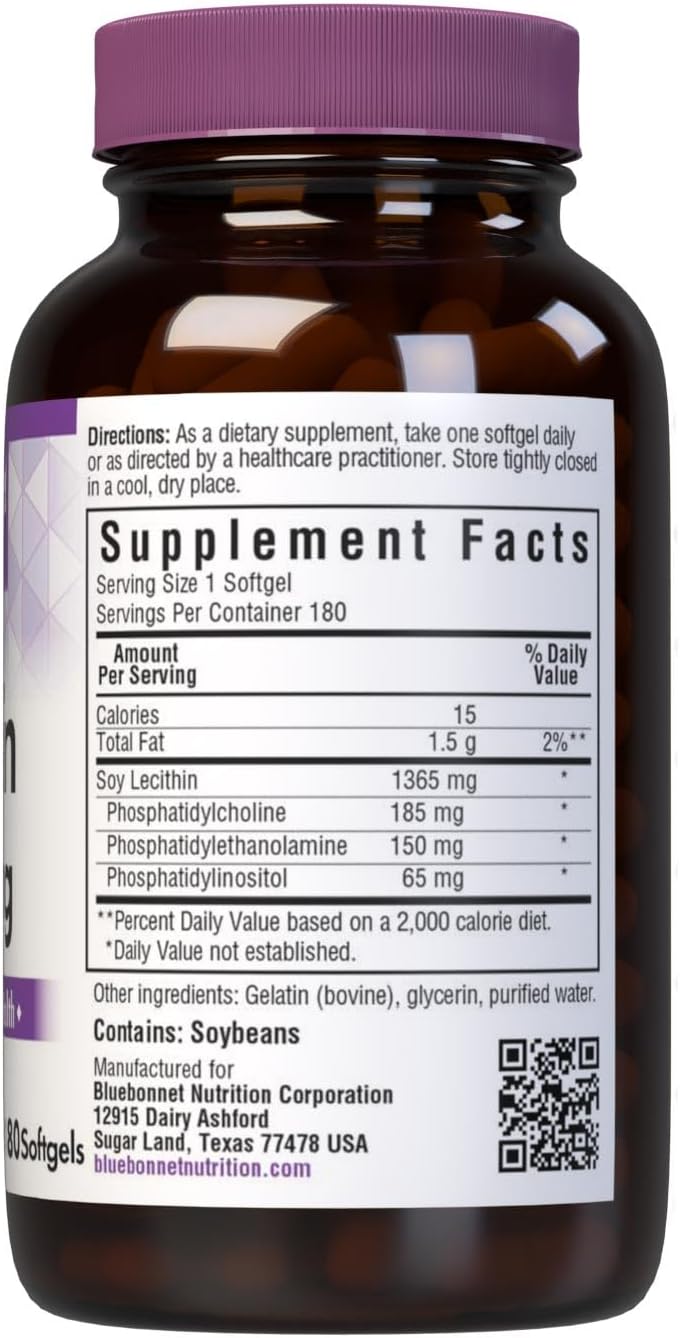 BlueBonnet Nutrition Lecithin 1365 mg, 180 softgels