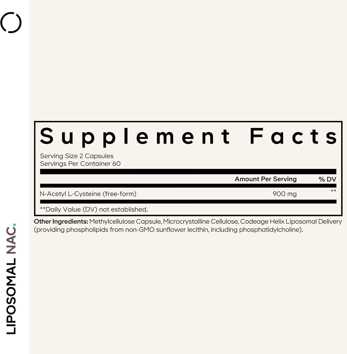Codeage Liposomal NAC Supplement - N-Acetyl L-Cysteine Amino Acid - 2 Month Supply - Free-Form NAC - Phospholipid Complex - Vegan, Non-GMO, Gluten-Free, Dairy-Free - 120 Capsules