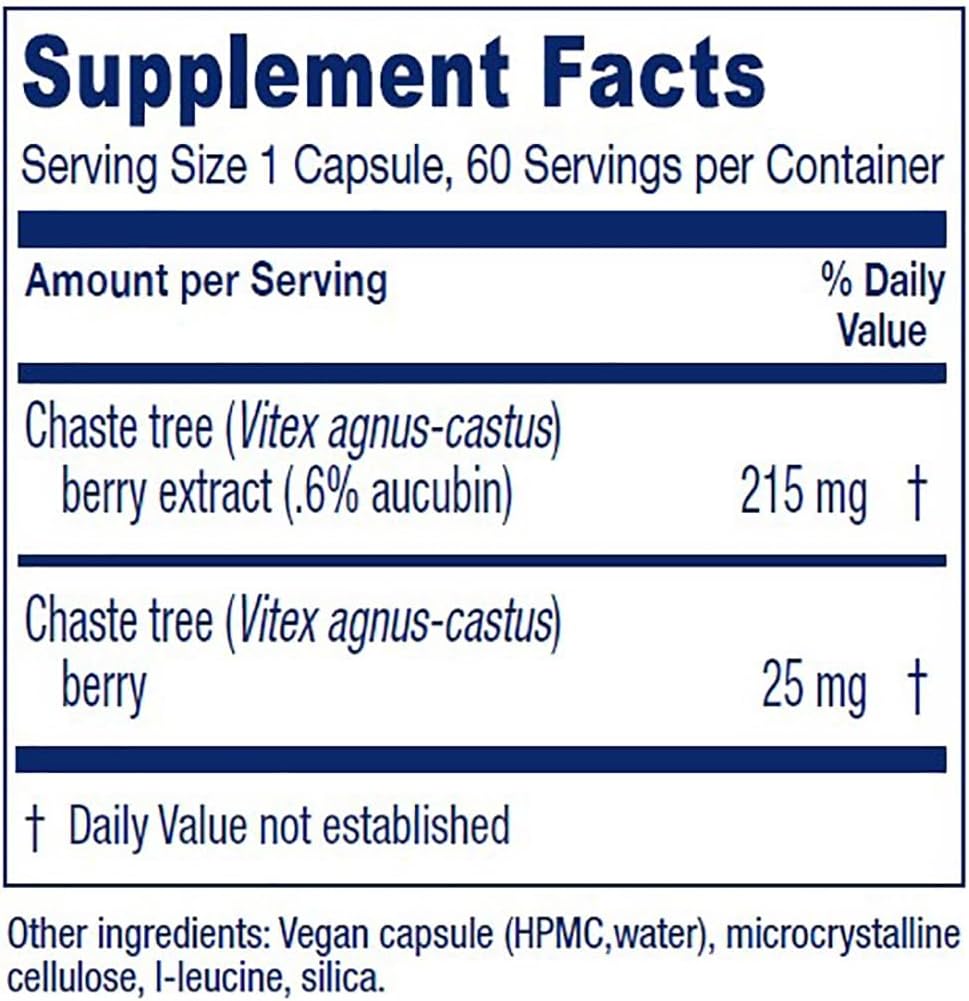 Vitanica, Chaste Tree Berry, Vitex Extract Plus, Vegan, 60 Capsules