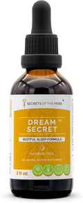 Secrets of the Tribe Dream Secret Alcohol-Free Extract, Tincture, Glycerite Valerian, Passionflower, Lavender, St. John's Wort, California Poppy, Chamomile. Restful Sleep Formula (2 FL OZ)