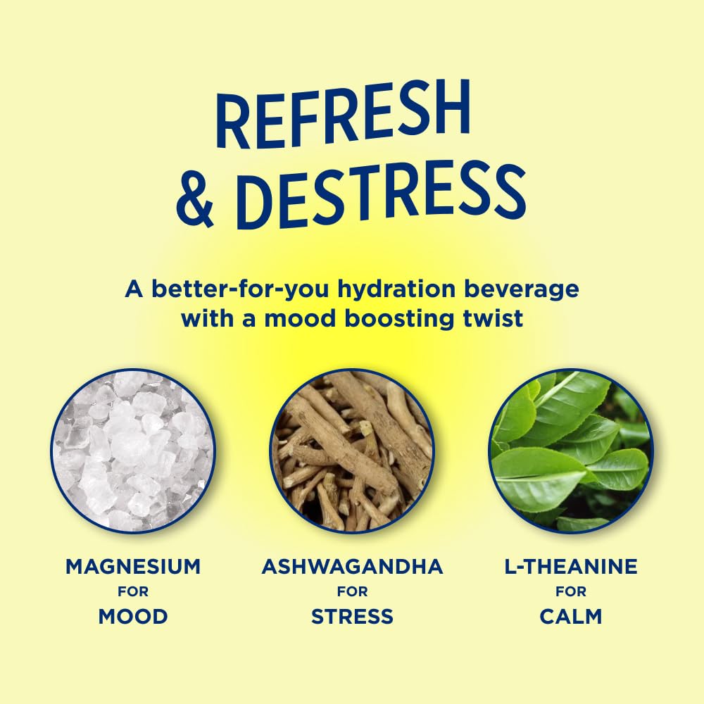 Leisure Hydration Non-Carbonated Electrolyte Refresher, Variety Pack - Low Sugar Nutrient Enhanced Water Beverage - Get The Best Hydration Packed w/ Magnesium & Ashwagandha For Mood & Stress Support, Non-GMO, 16 oz (12-Cans)