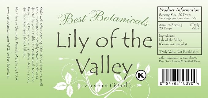 Best Botanicals Lily Of The Valley Extract 1 oz.