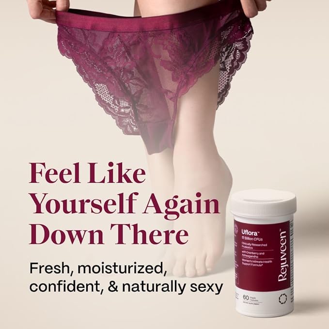 Uflora Vaginal Probiotics | Supports Vaginal Health, Moisture & Yeast | Enhances Intimate Wellness | Clinically Proven Dosages | Probiotics, Cranberry, Ashwagandha | 60 Ct