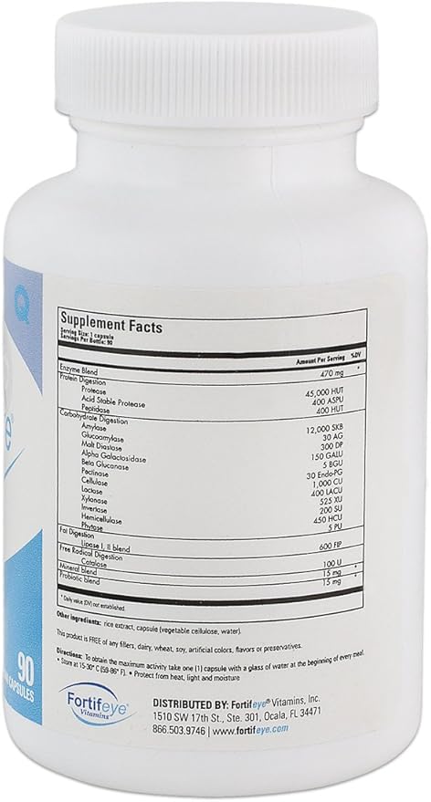 Digestive Enzymes with Probiotics for Digestive Health 90 Capsules 30 Day Supply - Full Spectrum Plant-Based Vegan Supplements, Supports Healthy Digestion Immune System and Nutrient Absorption