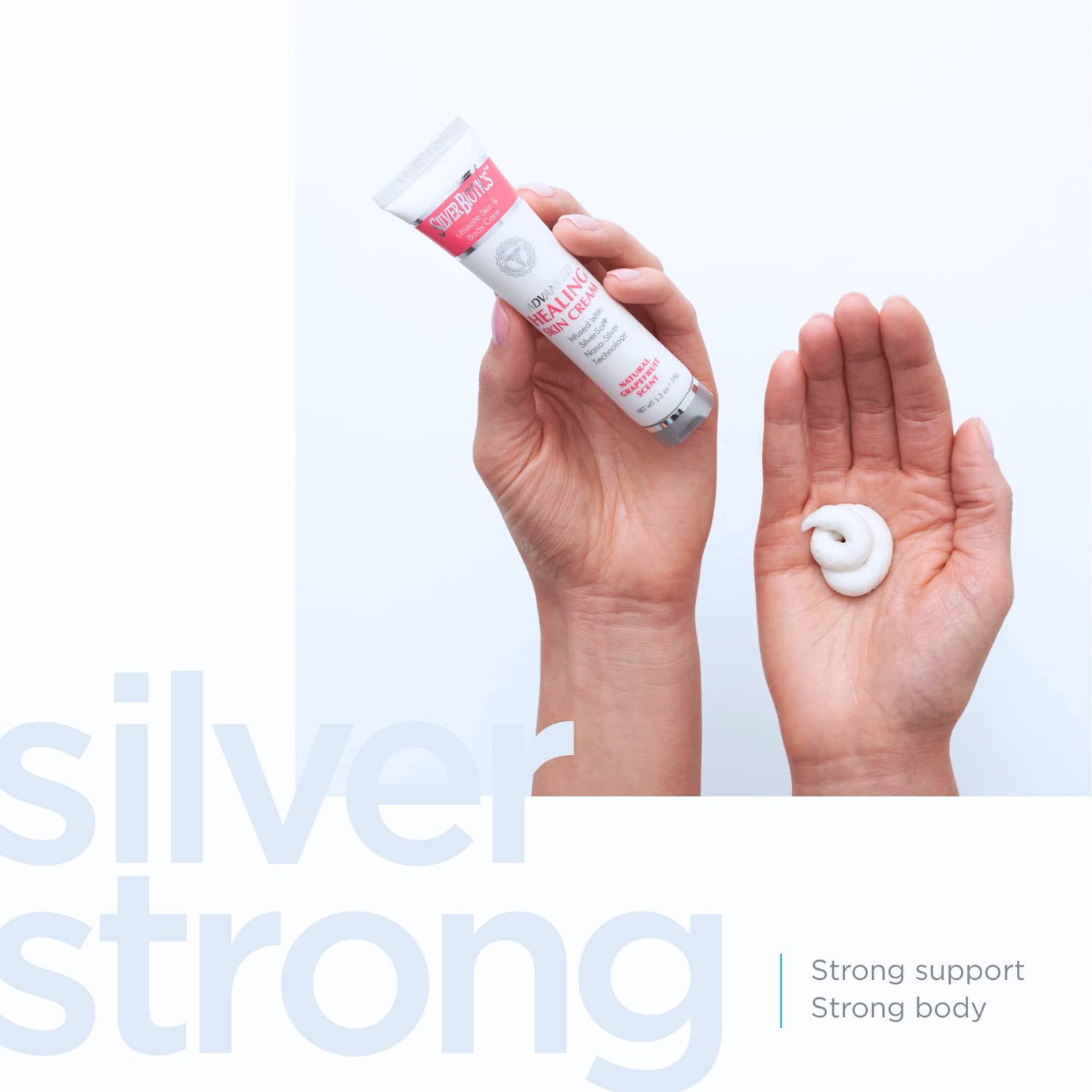 Silver Biotics Advanced Skin Cream | Grapefruit Scent | Lotion Infused with SilverSol and Hyaluronic Acid | All Natural Ingredients to Heal, Smooth Your Skin Blemishes and Scars | 1.2 oz
