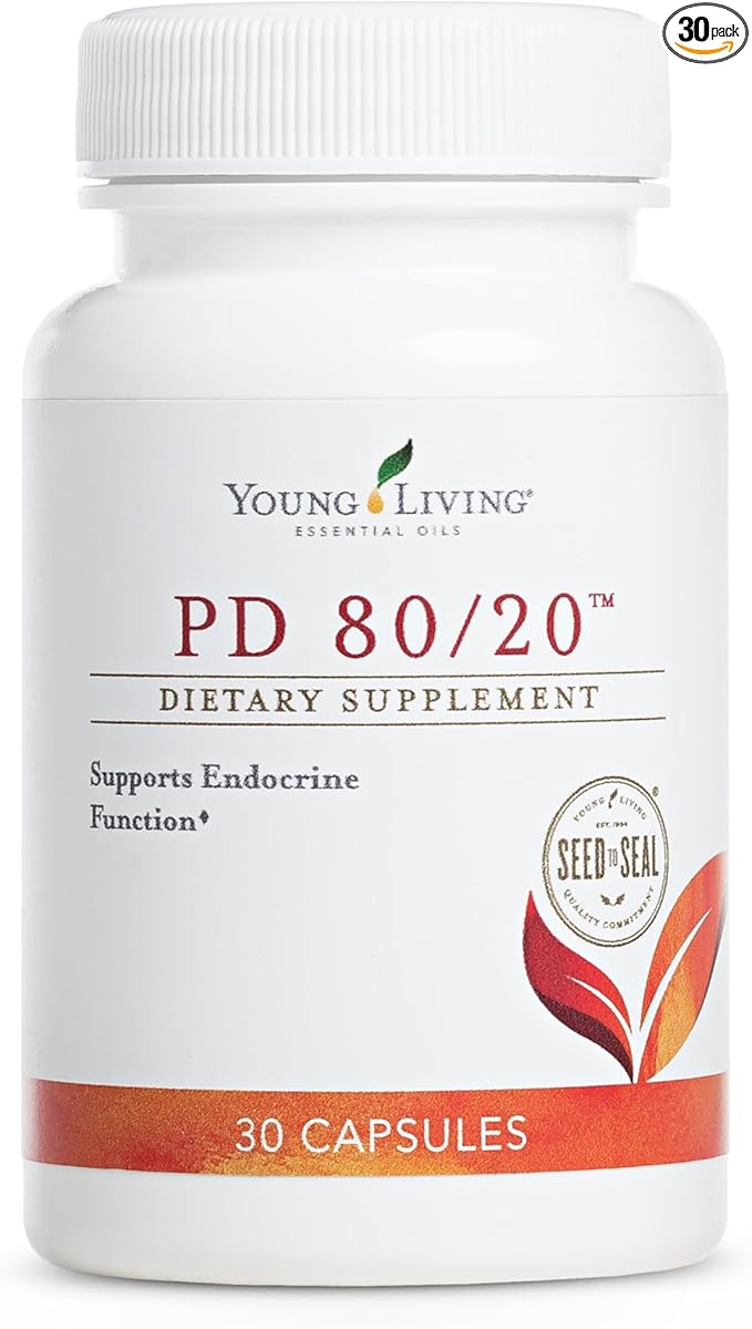 Young Living - PD 80/20 Dietary Supplement 30 Capsules | Daily Endocrine Function Support | With Pregnenolone & DHEA | Support Hormone Balance & Energy