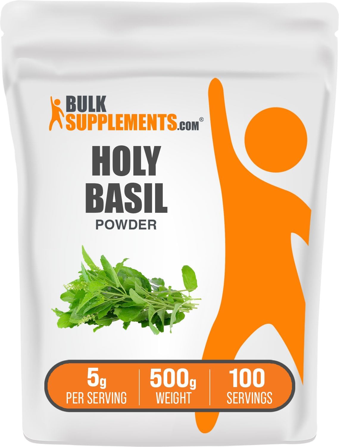 BulkSupplements.com Holy Basil Powder - Holy Basil Supplement, Holy Basil Leaf Powder - Tulsi Holy Basil, Herbal & Gluten Free, 5g per Serving, 500g (1.1 lbs) (Pack of 1)