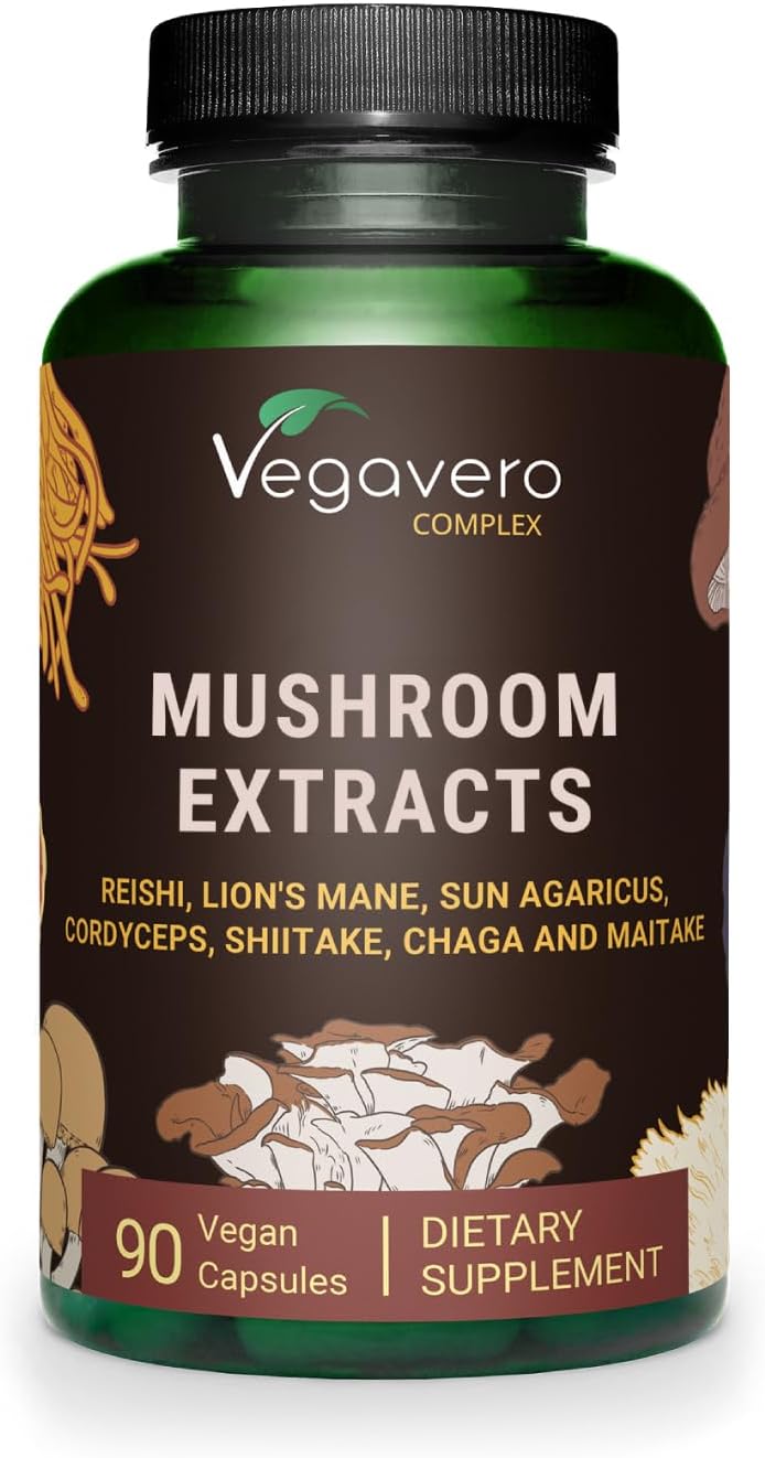 Organic Mushroom Supplement | 11,800mg | Lion Mane, Reishi, Cordyceps | Nootropic + Natural Immune Support | 90 Capsules