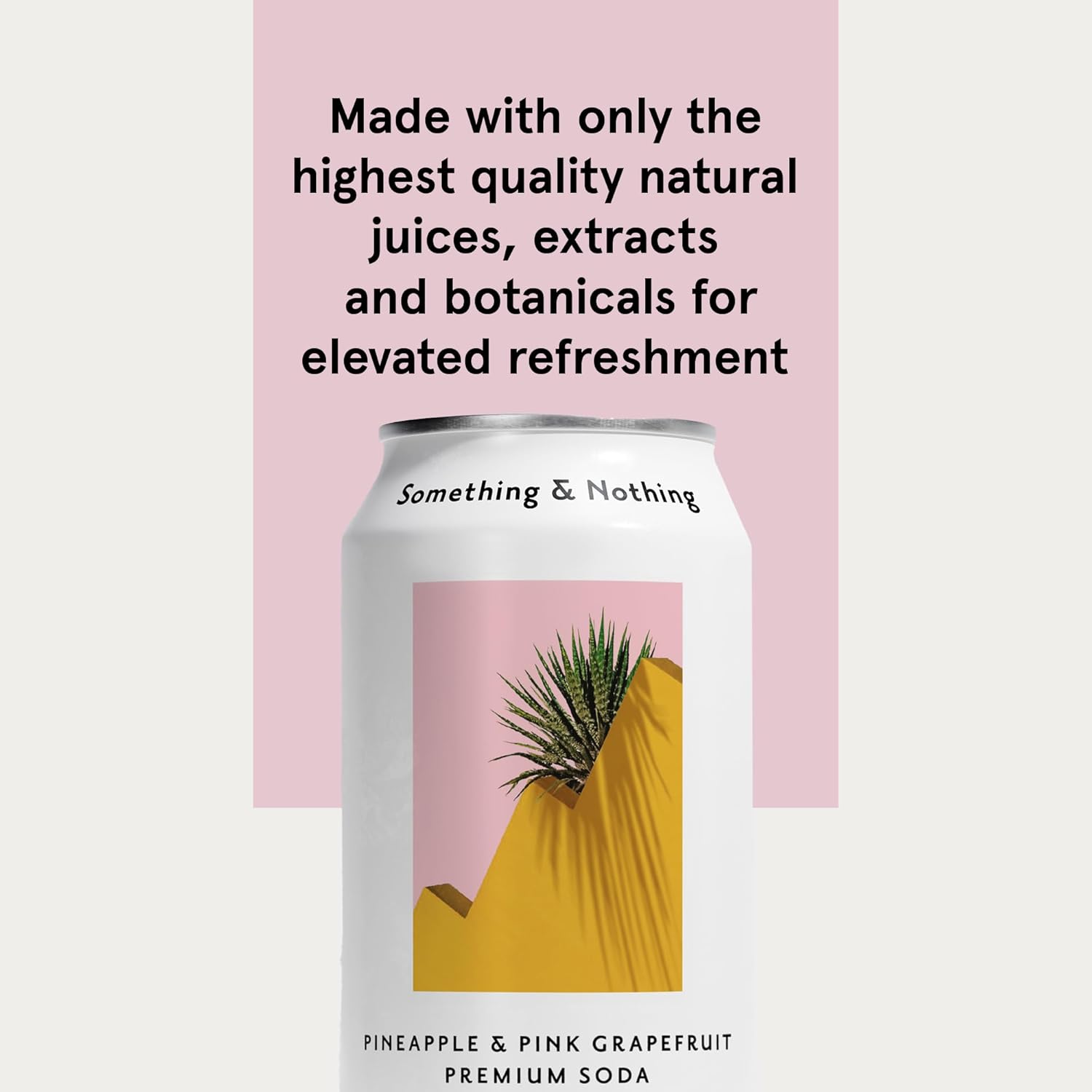 Something & Nothing Pineapple & Pink Grapefruit Flavoured Sparkling Water | Lightly Carbonated, Full Flavoured with Grape & Lemon Juice | Vegan & Low Calorie Soda | 12 Fl Oz Cans (Pack of 12)