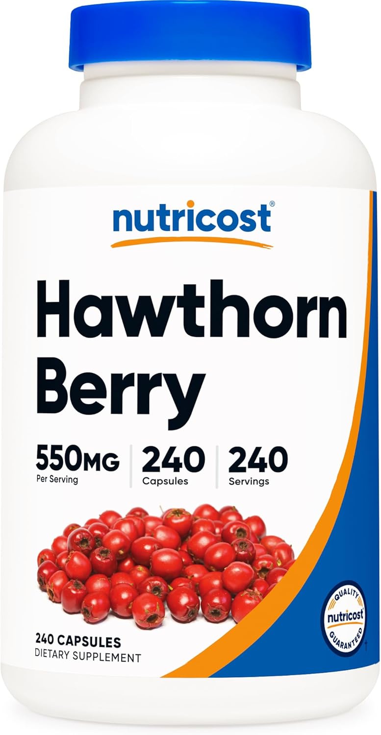Nutricost Hawthorn Berry Capsules 550mg, 240 Capsules, Vegetarian Friendly, Non-GMO & Gluten Free