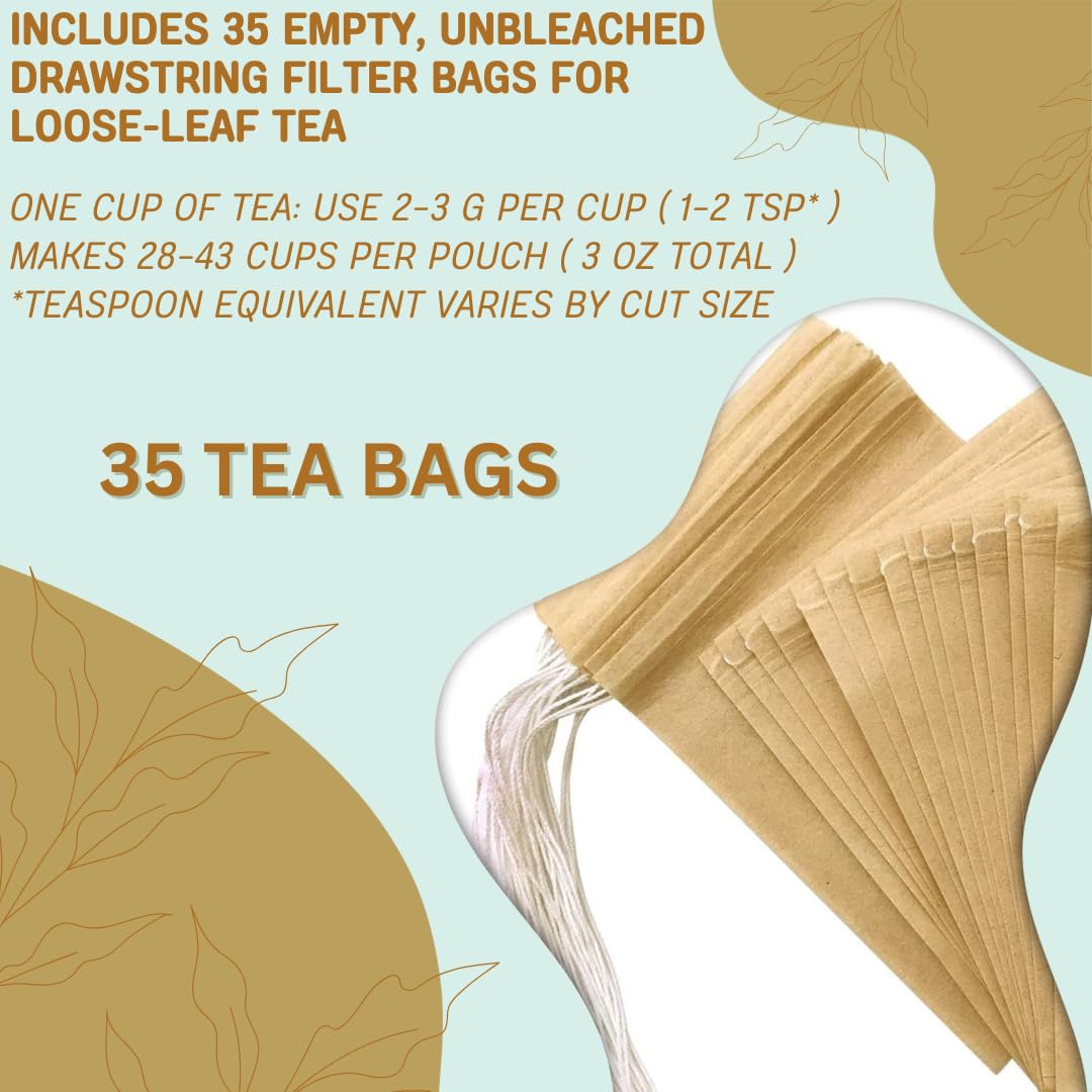 Boldo Herbal Tea — Traditionally Used for Digestive Comfort & Healthy Bile Flow | 35 Filtered Tea Bags Included | Caffeine-Free, Gluten-Free | 3 oz Loose Leaf