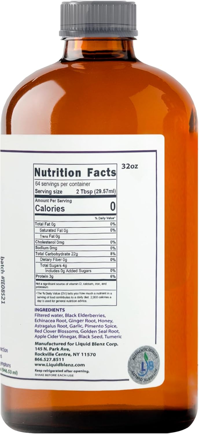 Pure Immunity Enhancer | Elderberry Formula | Herbal Immune Support Supplement | 32 fl oz