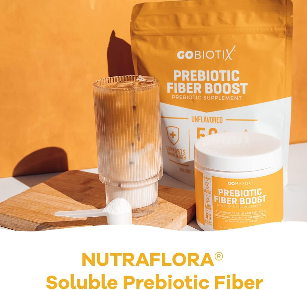 GoBiotix Prebiotic Fiber Supplement Powder for Digestive Health, Soluble Fiber for Gut Health, Gluten & Sugar Free, Keto, Vegan, 20 Servings (Travel)