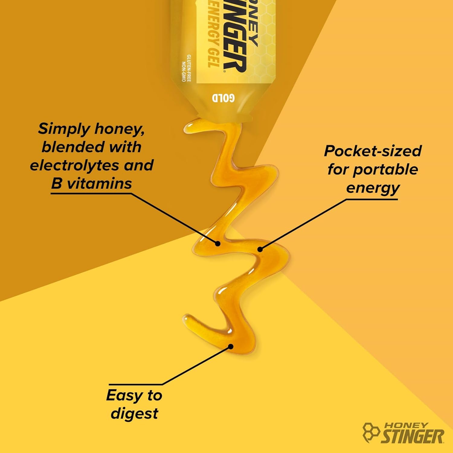 Honey Stinger Gold Energy Gel, Gluten Free & Caffeine Free, for Exercise, Running and Performance, Sports Nutrition for Home & Gym, Pre and Mid Workout, 24 Pack, 26.4 Ounce
