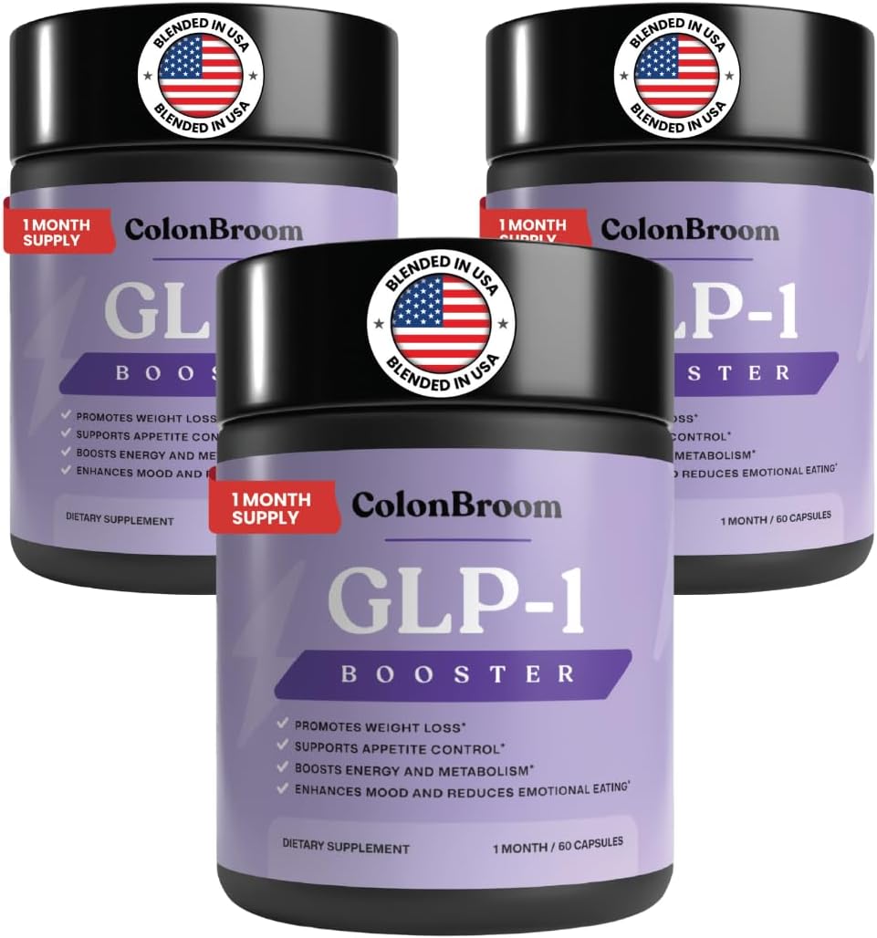ColonBroom GLP-1 Weight Management Supplement for Women & Men - GLP1 Supports Gut Health, Metabolic Wellness & Appetite Regulation - Vegan, Gluten-Free Diet Fiber Capsules | 180 Count (New Formula)