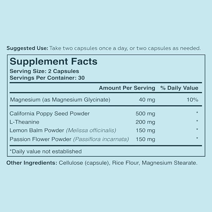 Tend Relax Sleep Support Dietary Supplement, Natural Sleep Aid, 60 Count