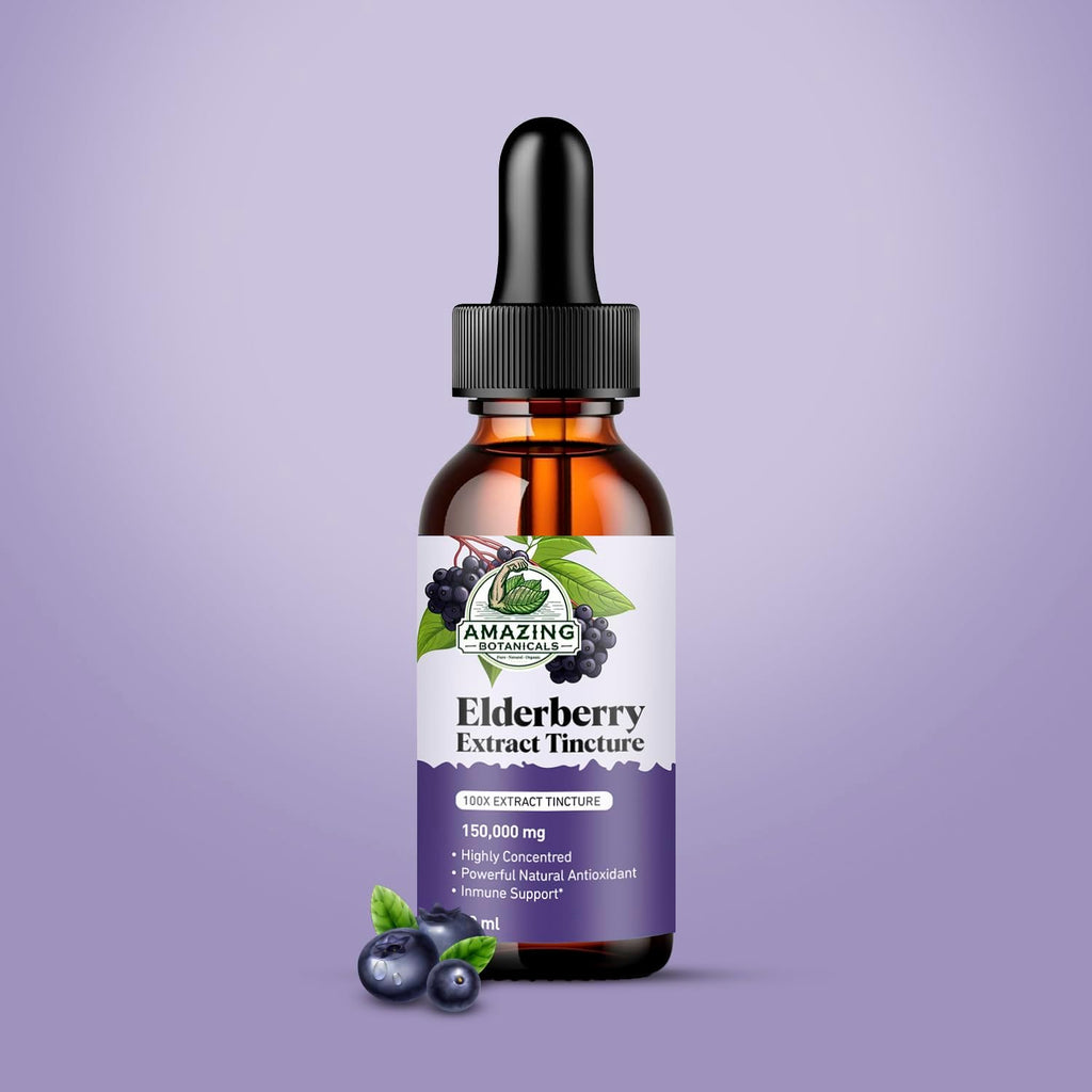 Elderberry Extract 15,000mg Strength Tincture - Organic Immune Support & Wellness Supplement | Elderberry Syrup Organic | 30ml/1oz