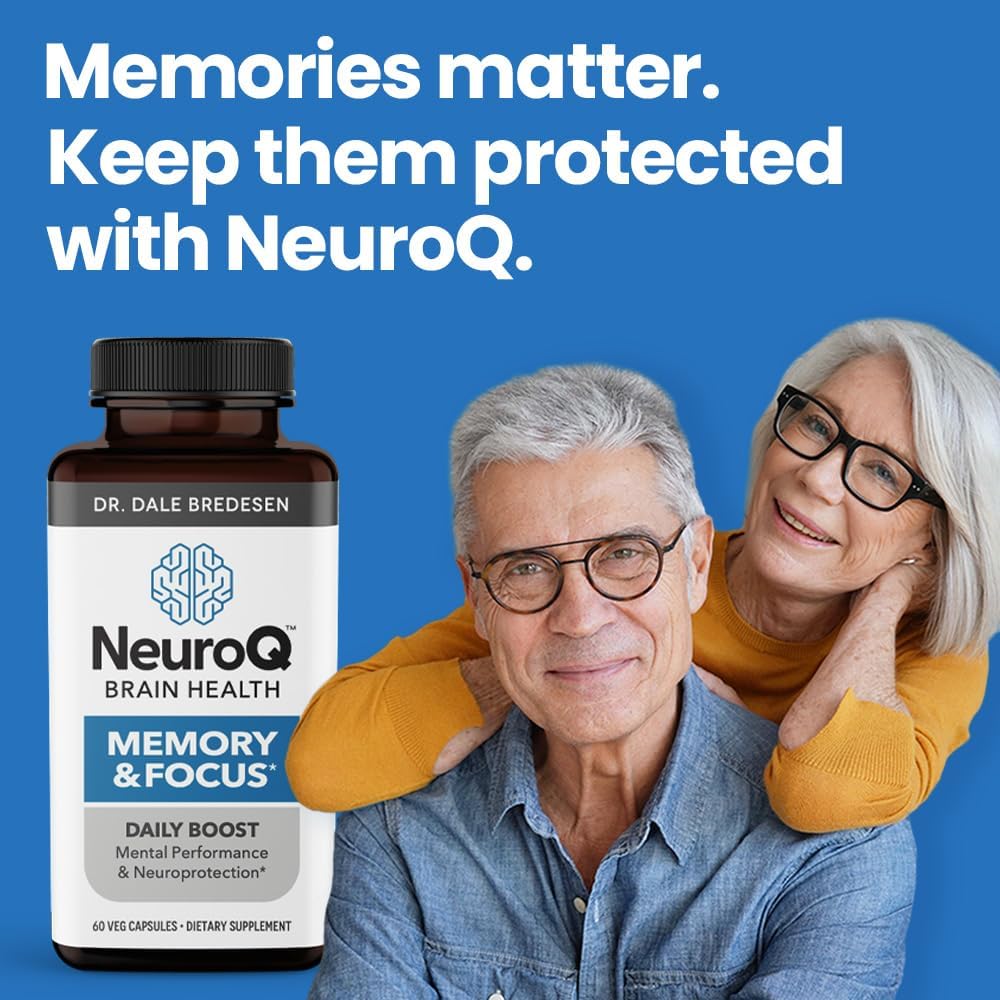 NeuroQ Memory & Focus - Boosts Cognitive Performance & Healthy Brain Function - Neuroprotective Formula by Dr. Dale Bredesen - Gotu Kola Ginkgo Phosphatidylserine Coffee Fruit & Propolis - 60 Capsules