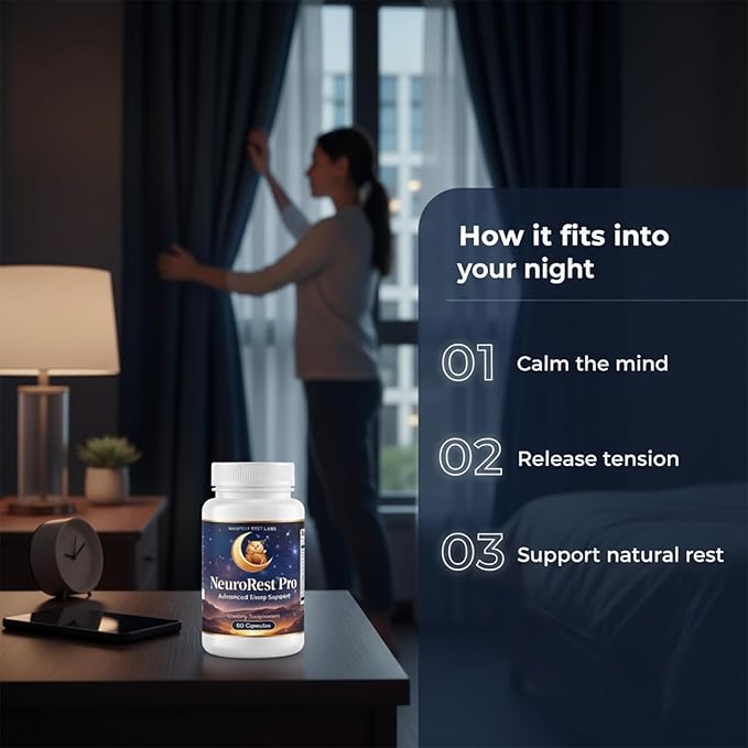 Nightly Rest Labs Sleep Support Supplement with Melatonin 10mg, L-Theanine, Magnesium & Ashwagandha – Nighttime Relaxation Formula – Non-Habit Forming – 60 Vegetarian Capsules (1pc)