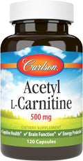 Carlson Labs Acetyl L-Carnitine, 500mg, 120 Capsules