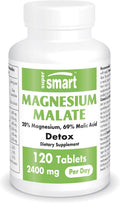 SuperSmart - Magnesium Malate 2400mg per Day (Highly Bioavailable) - Superior Mineral - Magnesium Malic Acid Supplement | Non-GMO & Gluten Free - 120 Tablets