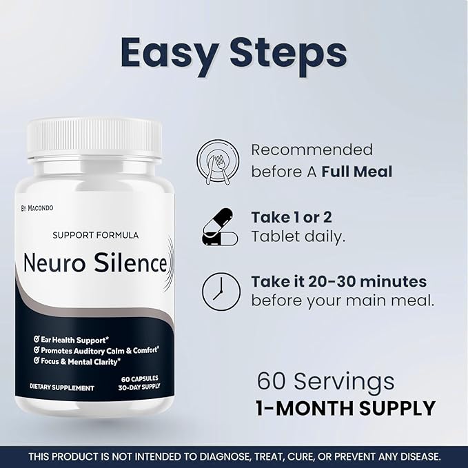(3 Pack) Neuro Silence Capsules - Official NeuroSilence Advanced Support Supplement, Natural Ear Health Support Vitamins for Overall Health & Wellness, 180 Capsules for 3 Months