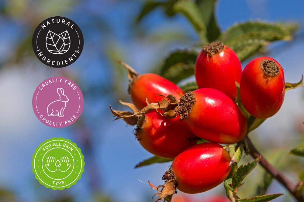 Rose Hip Seed Oil 32 fl oz – 100% Pure & Cold-Pressed – Natural Carrier Oil for Skin, Hair, Body, Nails – White Plastic Jug