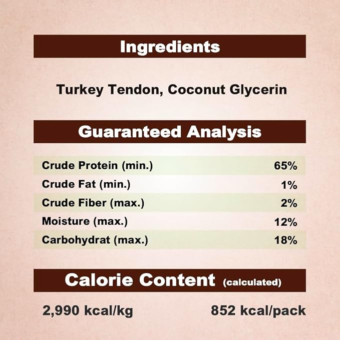 A Freschi srl Turkey Tendons for Dogs, Long-Lasting, Hypoallergenic Rawhide Alternative, Human Grade, Healthy Puppy Chews, Natural Dog Treats for Small Dogs, Strips, 10oz Pack