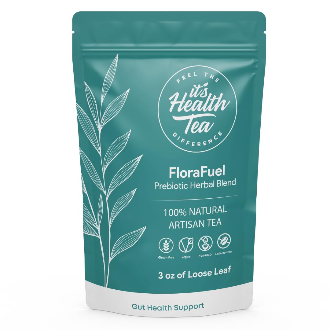 Probiotic Support Herbal Tea – Gut Balance & Digestive Comfort Blend | Dandelion, Chicory, Burdock, Elecampane & Peppermint | Caffeine-Free | + 35 Empty Tea Bags