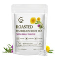 Organic Roasted Dandelion Root Tea with Milk Thistle Tea - Supports Kidney Function and Liver Function, 30 Tea Bags