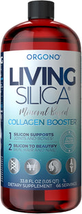 Orgono Living Silica Collagen Booster | Vegan Mineral-Based Silica Supplement | Supports Healthy Collagen & Elastin Production for Joint & Bone Support, Glowing Skin, Strong Hair & Nails | 33.8 Fl Oz