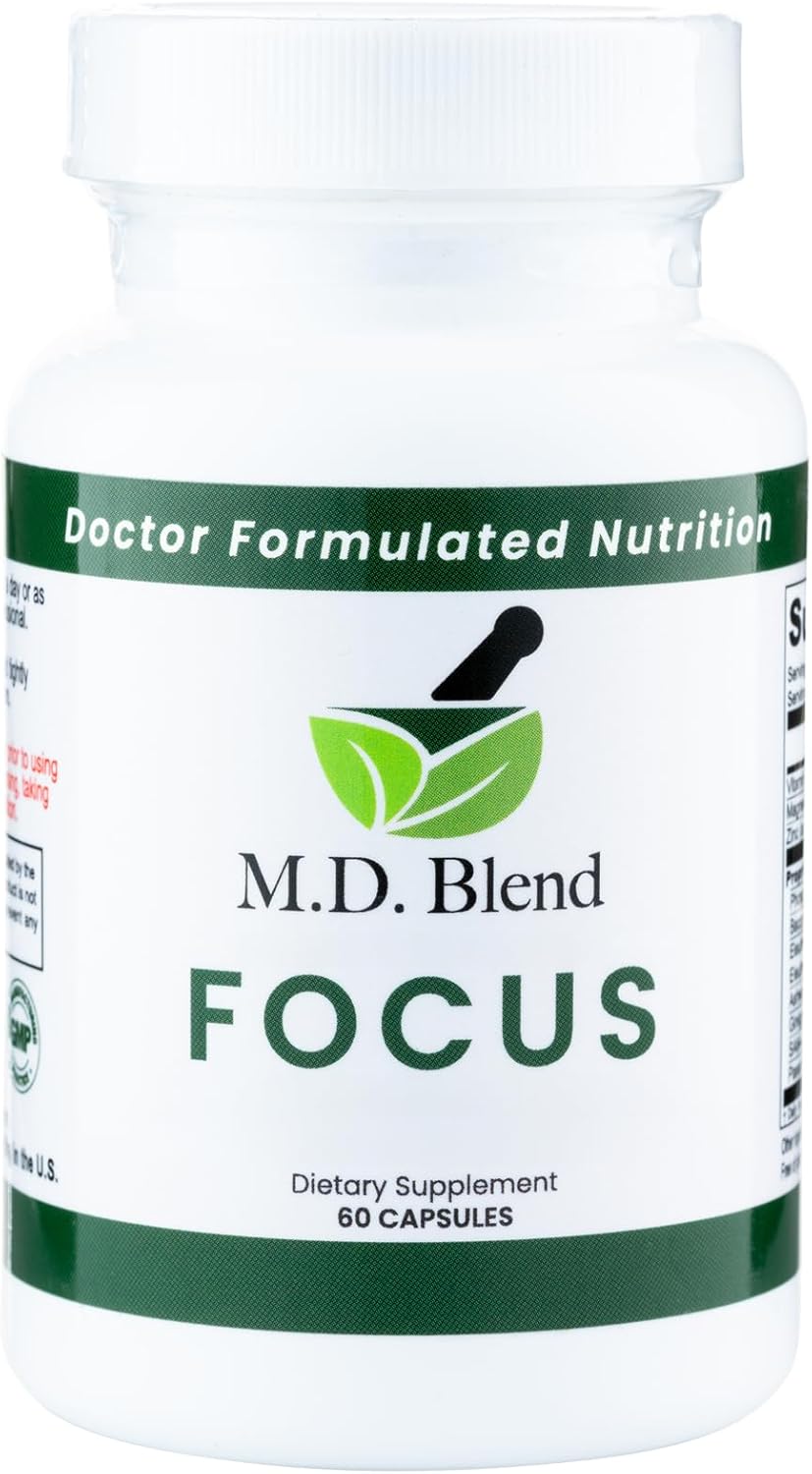 Focus - Expert Formulated Nootropic Supplement - Focus & Cognitive Performance - Confidence & Daily Wellness - Robust Gingko Biloba, Ashwagandha, Phosphatidylserine - 60 Capsules