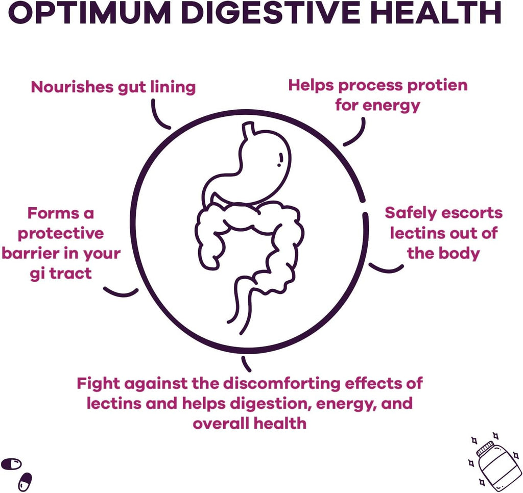 GOBIOTIX Lectin Defense - Lectin Blocker Supplement for Leaky Gut with MSM and Digestive Enzymes - Aids in Intestinal Health for Women and Men - Non-GMO + Gluten Free - 60 Capsules (1)