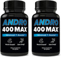 Andro400 Max Advanced T-Support & Nitric Oxide Booster – Tongkat Ali with L-Arginine & L-Citrulline – Supports Blood Flow, Circulation, and Physical Performance – 2 Pack, 120 Capsules