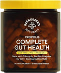 Beekeeper's Naturals Complete Gut Health, 3-in-1 Prebiotic, Postbiotic, Probiotics for Digestive Health & Bloating Relief for Women & Men, Propolis Powered, Gluten-Free Vegan Capsules, 60ct