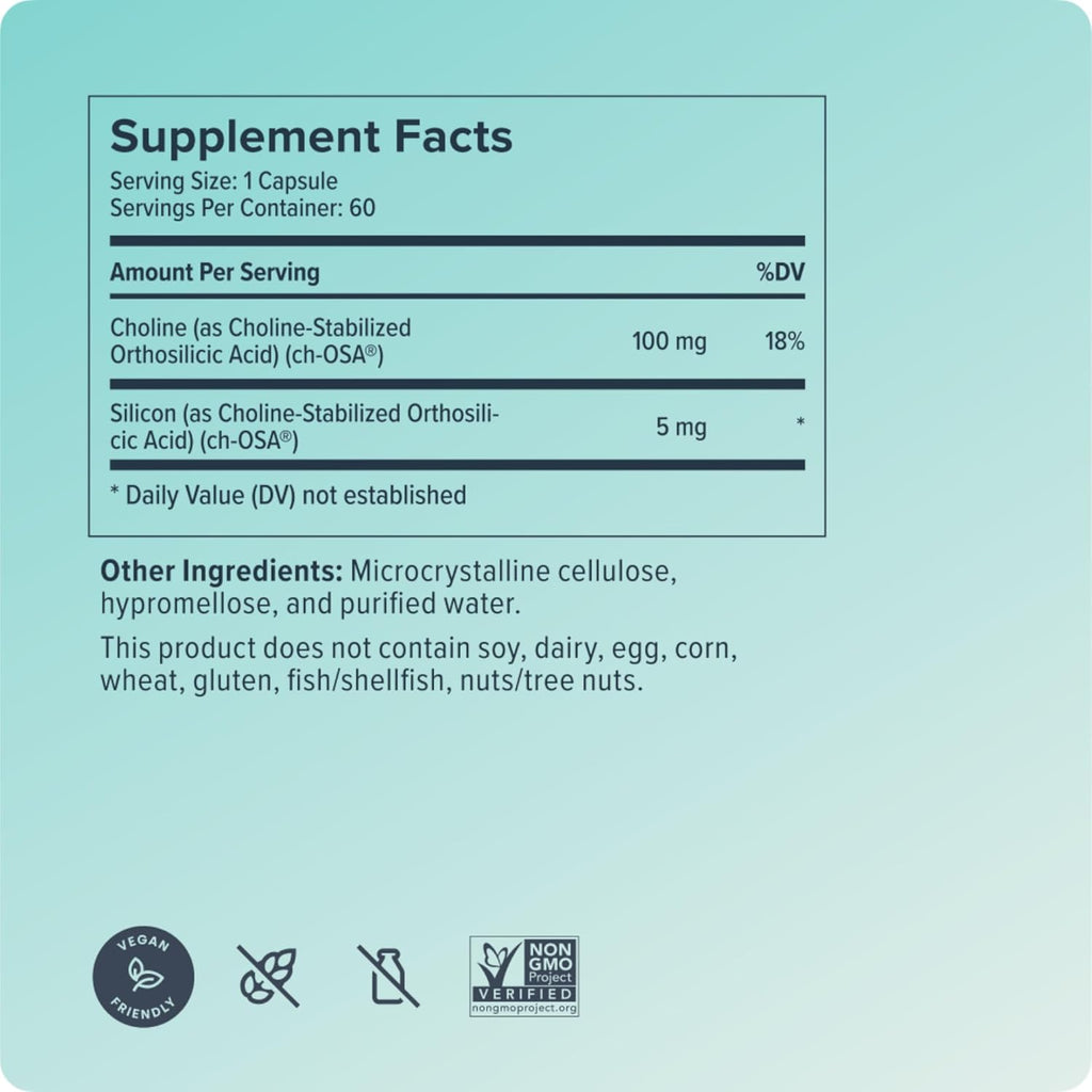 Biosil Collagen Booster Supplement - 60 Original Capsules - Patented ch-OSA Activator for Skin, Hair, Nails & Joints - Supports Natural Production - 30-Day Supply