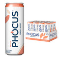 PHOCUS Caffeinated Sparkling Water, Peach, 75mg Natural Caffeine Plus L-Theanine, Zero Sugar, Zero Calories, No Artificial Sweeteners, 11.5 fl oz Cans (Pack of 12)