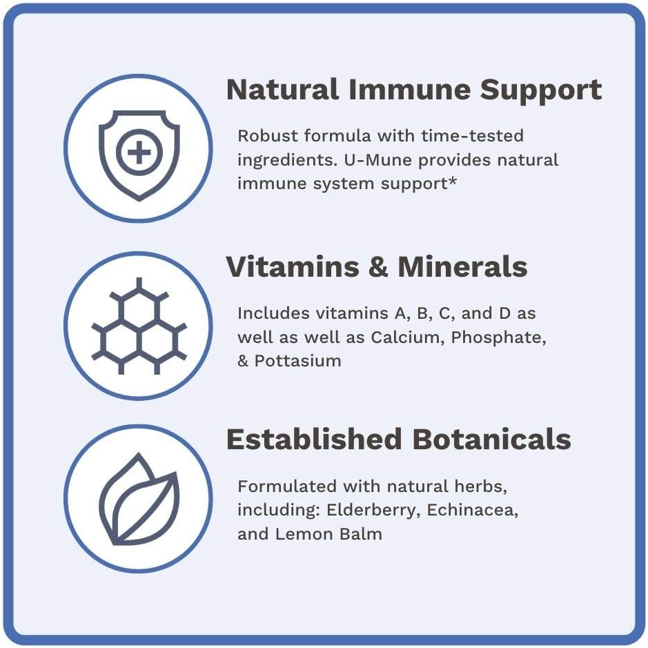 Utzy Naturals U-Mune | Immune Support w/Elderberry, Echinacea, Oregano | Made in USA | 3rd Party Tested | 60 Capsules